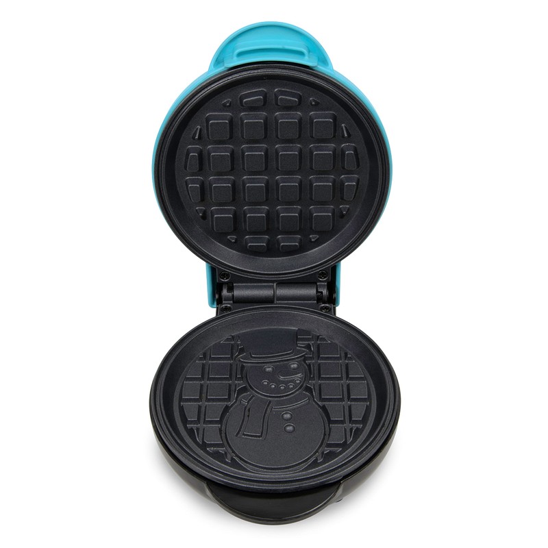 Nostalgia MyMini Personal Electric Snowman Waffle Maker, 5-Inch Cooking Surface,