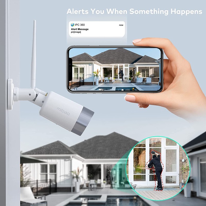 mibao CCTV Security Camera Outdoor, 1080P WiFi Security Camera, IP66
