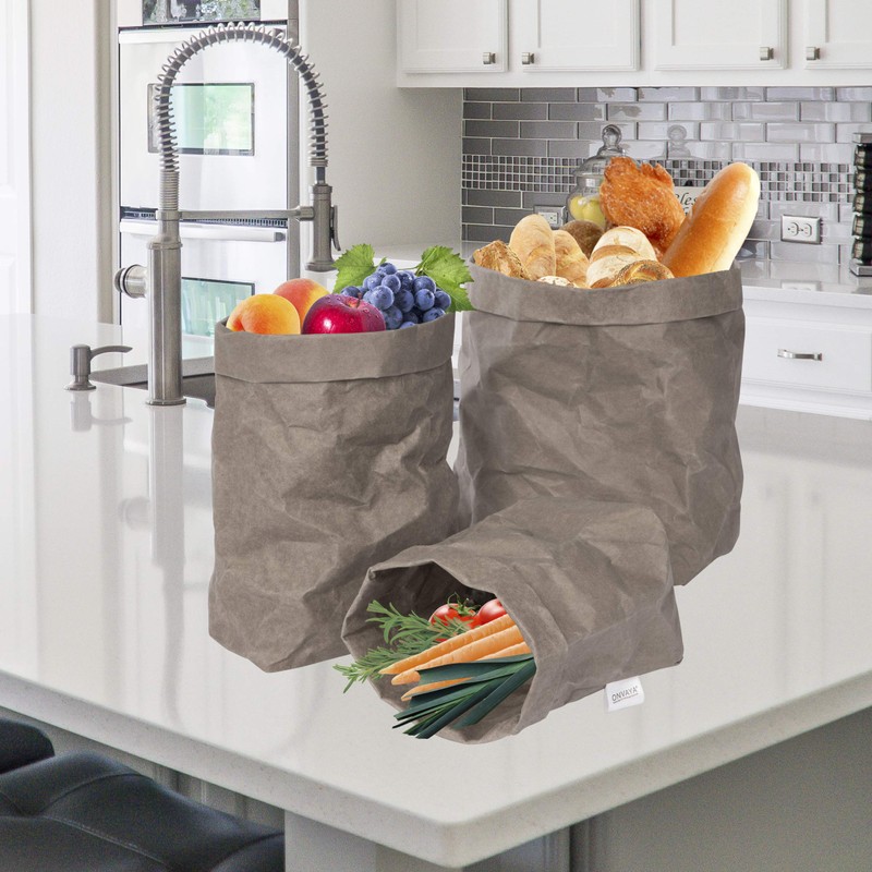 ONVAYA® Storage Basket Gold/Grey | Roll Up Box | Decorative