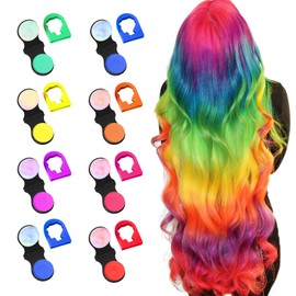 Pack of 8 Hair Chalks, Hair Chalks for Girls, Washable Hair Chalk for Children, DIY Party, Non-Toxic Hair Chalk, Portable Temporary Hair Colour, for Women, Children, Wedding, Carnival, Temporary Hair