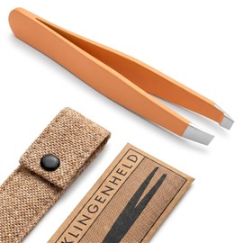 Precise Tweezers - Grips Every Hair on the 1st Try Without Slipping - Tweezers Eyebrow Plucking Hand Polished, Closes Flush Year After Year - Jute Case (50 Colours)