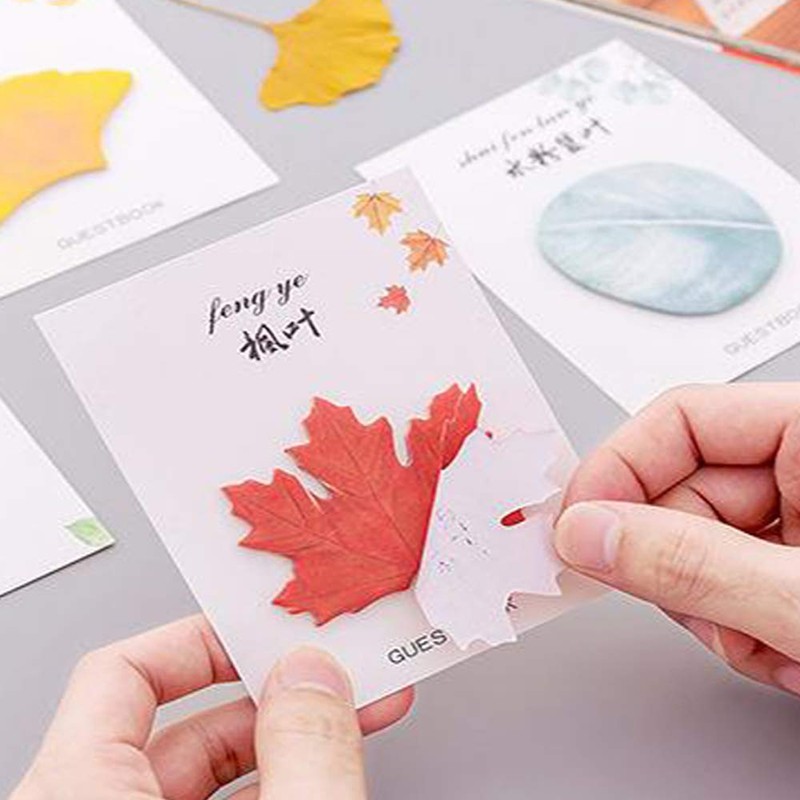 ERCENTURY Sticky Notes in 4 Leaf-Shaped Designs (30 Sheets per