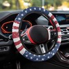 Quelytytrip American Flag Print Car Steering Wheel Cover Universal 15