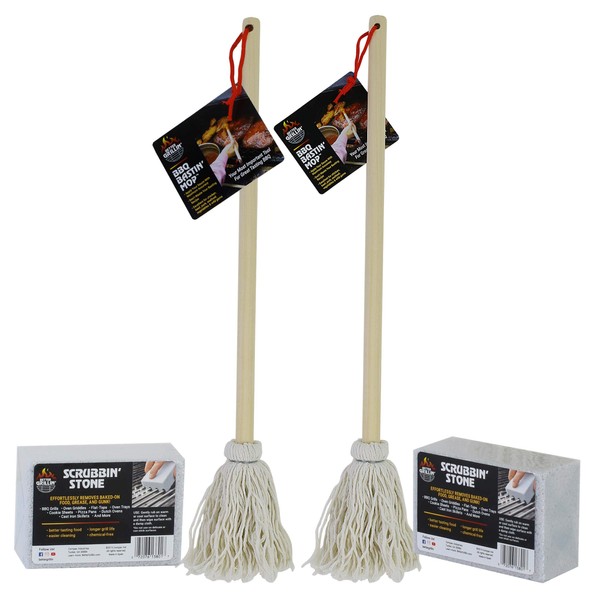 Better Grillin' Scrubbin Stones and BBQ Bastin Mops Combo Pack,
