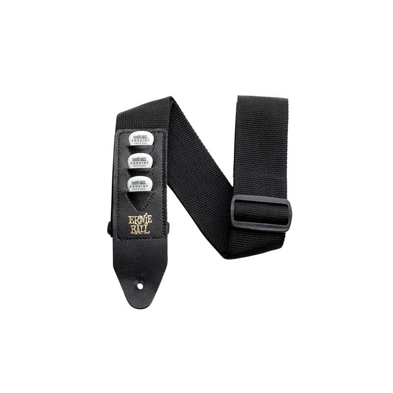 Ernie Ball Pickholder Polypro Guitar Strap, Black (P04039)