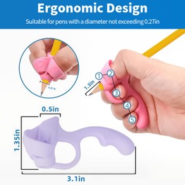 Grips for Pencil for Kids Handwriting, 8 Pcs Pen Grips, Ergonomic Pencil Grippers Holder for Kids, Writing Posture Correction with Cushion for Toddlers, Adults, Preschooler, Special Education Supplies