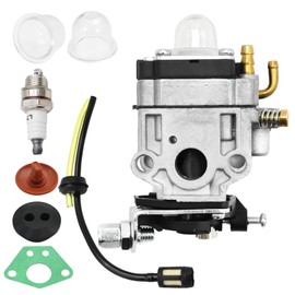Hoypeyfiy 15 mm Carburettor Carb Kit with Fuel Filter Fuel Line, for 33cc 43cc 47cc 49cc 50cc 52cc 2-Stroke Engines, Replacement for Titan 350GBC 530GBC Brush Cutter, Replaces A021000051 A021000052