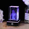 3D Crystal Engrave Virgin Mary Figurine Statue with LED Base