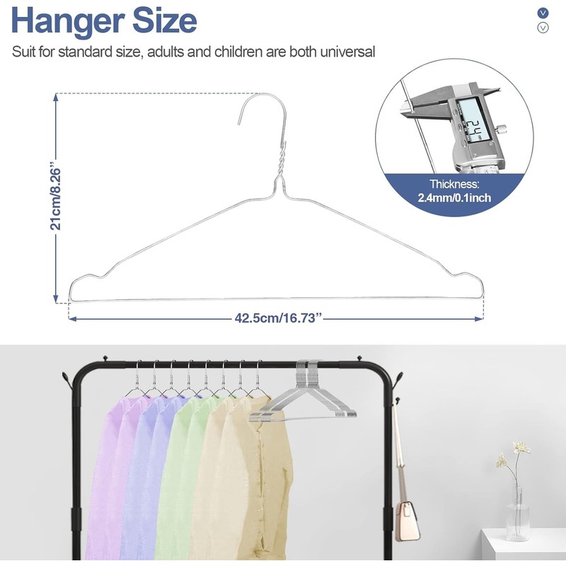 SPECILITE Metal Wire Hangers 100 Pack, Bulk for Commercial and