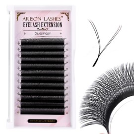 Arison Lashes YY Eyelash Extension y Lashes 0.07mm D Curl Mix Tray 13-16mm Premade Fans Volume Y Shape Faux Mink Matte 12 rows Cluster pre Fanned Soft Eye Lashes