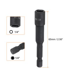 sourcing map 3Pcs Magnetic Nut Driver 1/4" x 1/4" Quick Change Hex Shank Magnetic SAE Nut Driver CRV Steel for Impact Drive Nuts Bolts Driver Bit Set for Drill