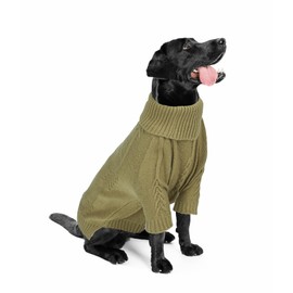 NACOCO Dog Christmas Knitted Sweater - Pet Classic Sweatshirt Cat Clothes Soft Thickening Winter Warm Knitwear Outfits Apparel for Small Medium Large Dog (Green, 2XL)