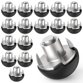 ZDRU 16 Pcs M8 x 1.25 Adjustable Furniture Leveling Feet with T-Nuts, Table Levelers, Screw-in Glides for Table, Chair, Cabinet
