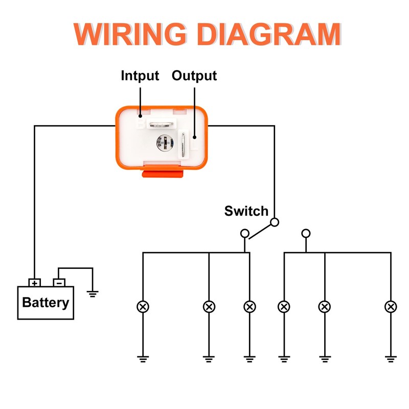 Weasch - Relé de intermitente electrónico ajustable, 12 V CC,