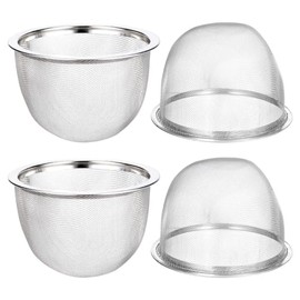 Kichvoe - Colador de tetera, 4 piezas de malla de acero inoxidable de 8,5 cm, filtro de té de malla fina, filtro de té, tamiz de té, accesorios para tetera, tetera, tetera