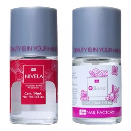 Nail Factory Pack Nivela Deshidratador Ph + Q Bond , Nail Factory