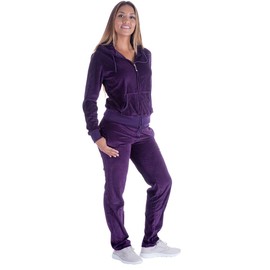 Yasumond Velour Tracksuit Womens 2 Pieces Joggers Outfits Jogging Sweatsuits Set Soft Sports Sweat Suits Pants (Purple, Small)