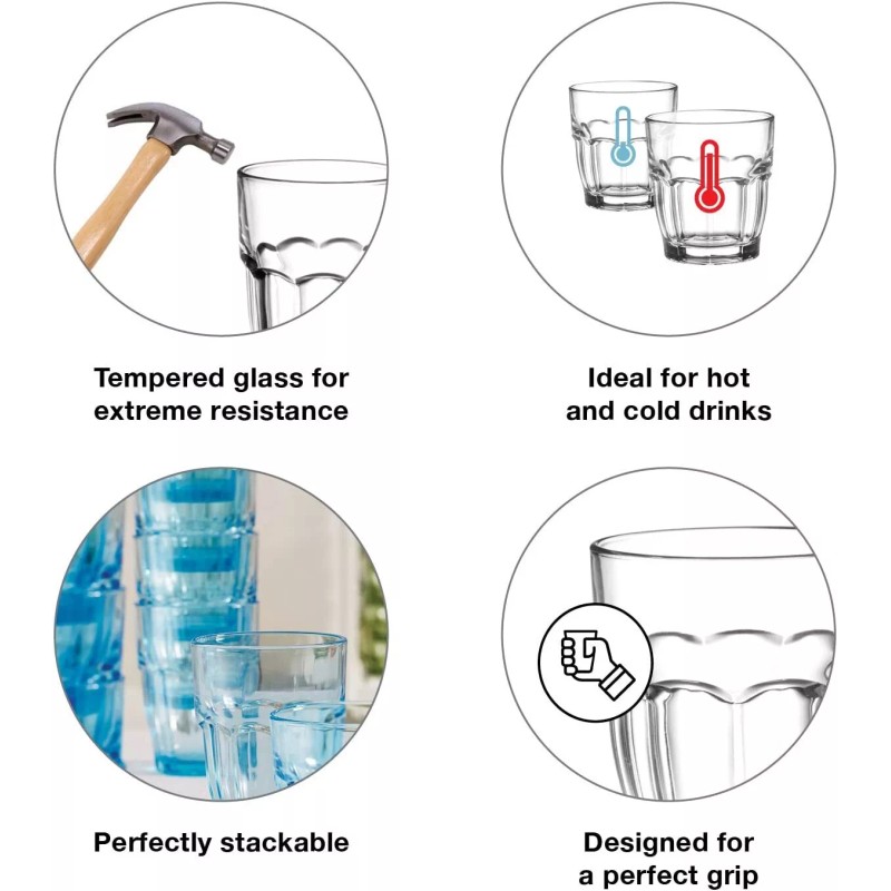 Bormioli Rocco Rock Bar Juice Glass - Set of 6