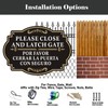 Phyabe 2 Pack Please Close and Latch Gate Sign Bilingual