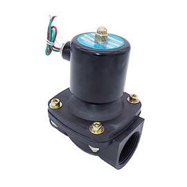 2 Way 2w Series Air Gas Water Solenoid Valve 1-1/2inch 2 Inch 220V AC Normally Close 2W400-40 2W500-50 Large Plastic Valve 1Pcs(Silver,1.5 Inch)