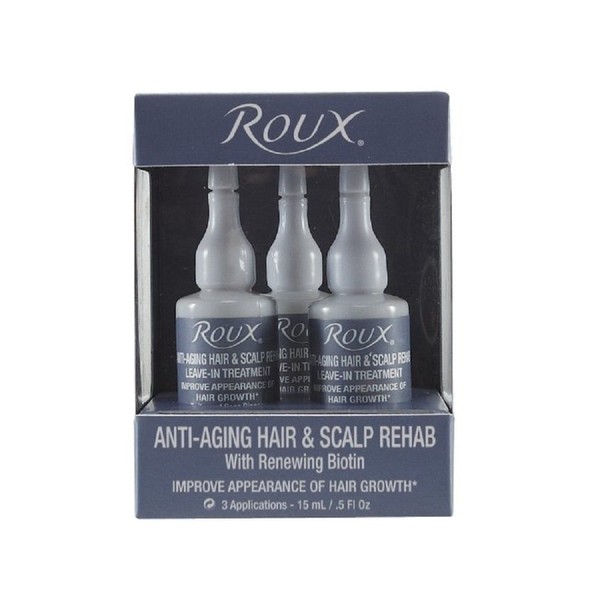 Roux Anti Aging Ampolletas Hair & Scalp Rehab, 3 Count