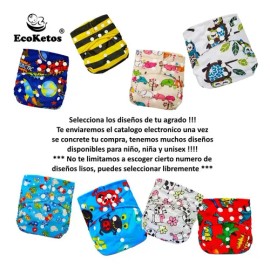 10 Pañales Ecológicos De Tela  12 Insertos Elige Diseños                                                                                              