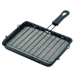 Pearl Metal HB-6033 Hot Grill for Gas Stoves, Straight with Ceramic, Black