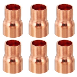 PATIKIL 15mm to 12.7mm ID Copper Reducer, 10pcs 99.9% Pure Copper Reducing Coupling Pressure Fitting Pipe Tube Connector Adapter with Sweat Solder Connection for HVAC Refrigeration System