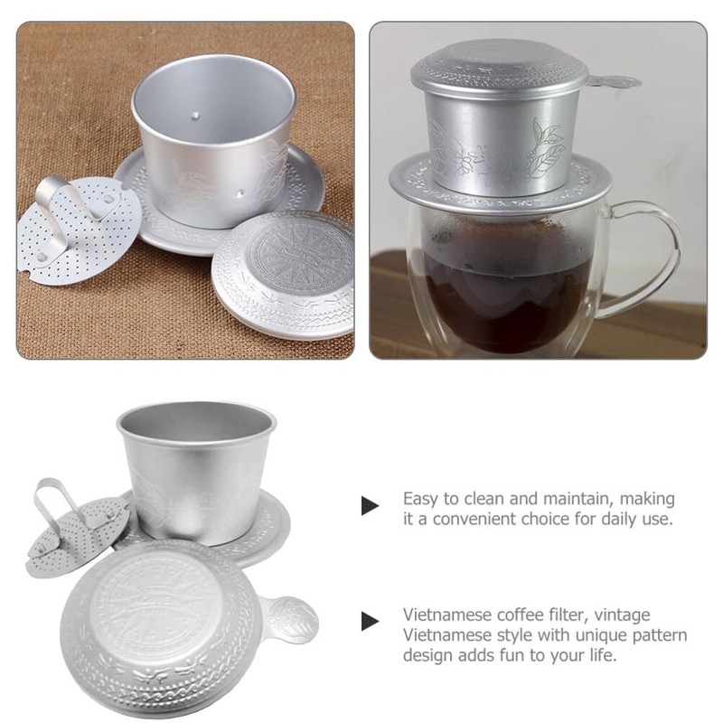 Angoily Vietnamese Coffee Filter, Stainless Steel Cup Coffee Filter Coffee