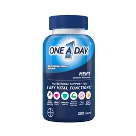 One A Day Men’s Multivitamin, Supplement Tablet with Vitamin A, C ,D, E and Zinc for Immune Health Support, Vitamin B12, Calcium, 200 count