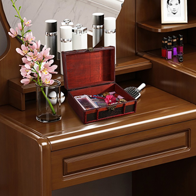 Classical Wooden Jewelry Storage Box Chest Case Holder Organizer with