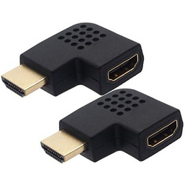 Audio Fan HDMI Converter Adapter Male to Female Terminal Direction 90 Degree Set of 2