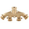 Brass Garden 4-Way Hose Splitter Hose Adapter Ball Valve Water