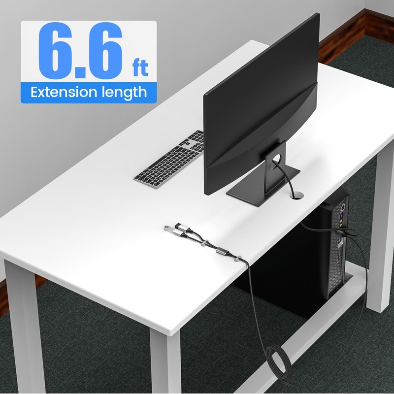 Fidioto USB C to Double USB Cable Splitter 6.6Ft, Type