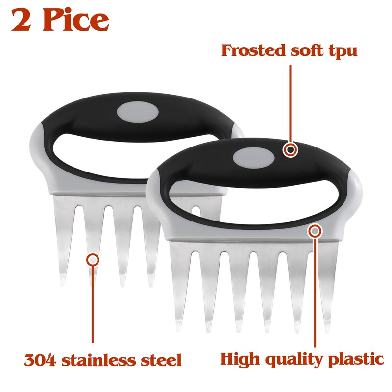 Lisnoway Meat Claws for Shredding, Metal Set of 2 Tools,
