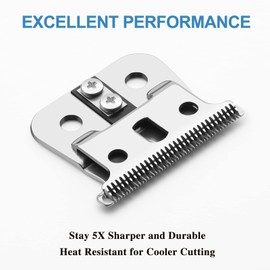 2 Pack T Outliners Blades Compatible with Andis T Outliner & GTX Trimmer, Compatible with Andis #04710 and #04521 (Sliver Steel T Blade + Sliver Steel Blade)