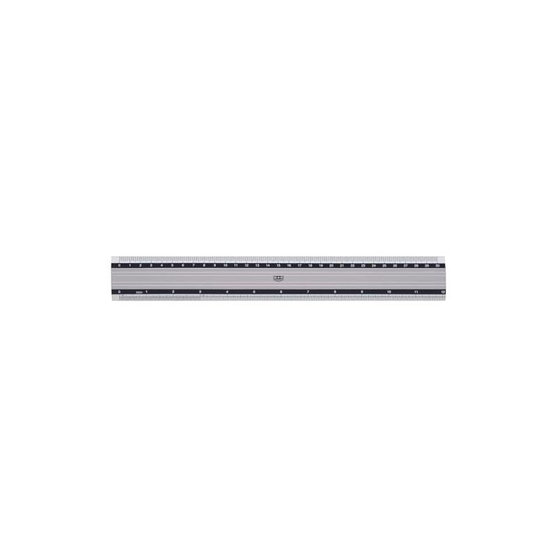 M + R 18300000 Ruler Aluminium 30 cm cm and