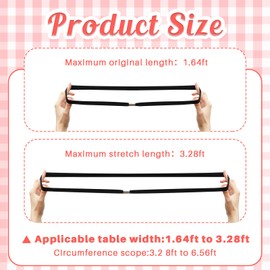 Riakrum Table Bungees Tablecloth Strap Band Tablecloth Bungee Cord to Hold Down Table Cloth for Outdoor Tables Kitchen Tables Picnic Camping Wedding Party (8, Widen Size)
