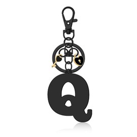 Initial Letter Keyring Letter A-Z Keychain Heart Initial Keychain Gifts for Women Wife Girlfriend Daughter Graduation Birthday Gift Alphabet Initials Keyring for Purse Backpacks Handbags (Letter Q)