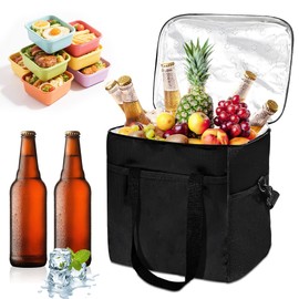 Foldable Cool Bag, 16 L, Portable Cool Box with Insulation, Ice Bag, Thermal Bag, Warming Bag, Lightweight and Stable as Lunch Bag, Insulated Bag, Freezer Bag for Picnic, Camping and Office