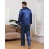 TeJoyce Mens Silk Pyjamas Set Satin Pyjamas for Men Long