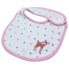 Kainoo Imabari Towel, Katachi Baby Bib, Gauze, U-Shaped, Cute Bib, Apron, Boys, Girls, Animal Patterns (Pink Bambi-chan)