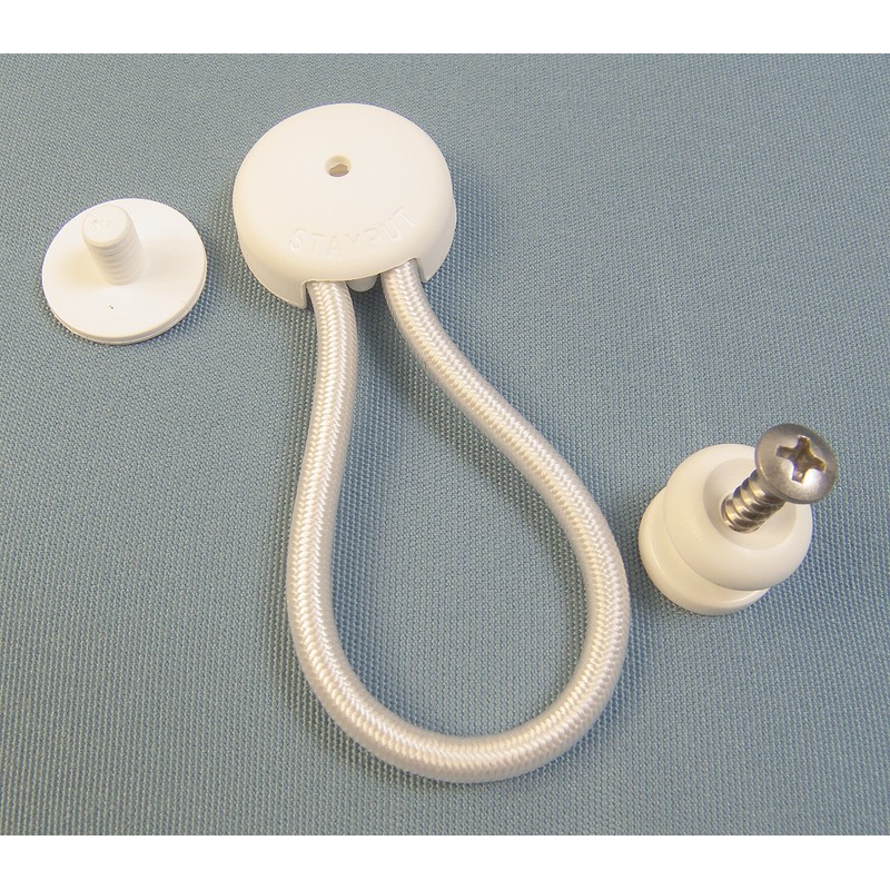 StayPut Bungee/Shock Cord Fastener, White w/White Surface Attachment & Mounting