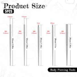 6PCS Piercing Ball Grabber Tool, Stainless Steel Piercing Taper Changing Tool, 16G, 18G, Suitable for Ears, Nose, Navel, Lips, Eyebrows, Tongue
