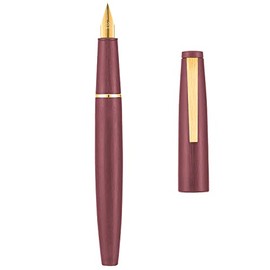 erofa Jinhao 80 - Pluma estilográfica de fibra de carbono cepillado, punta fina de iridio, rojo vino con clip dorado                                  