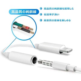 Lightning 3.5 mm Headphone Jack Adapter, Lightning to 3.5 mm Earphone Jack, Music, 14/13/12/11/X/Xs/Xs Max/8/7/SE Earphone Adapter