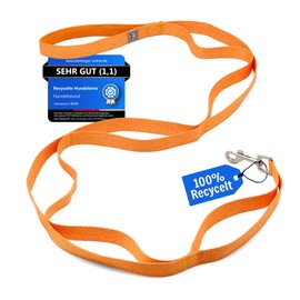 Hundefreund Recycled Dog Leash – 100% Recycled Polyester – Eco-Friendly, Heavy-Duty & Lightweight with 7 Handles for Maximum Control – for All Dog Breeds and Sizes – 4.5 ft (2.5 oz)