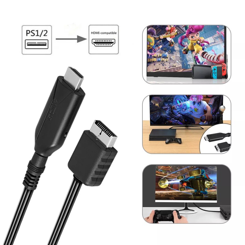 For Sony PS1 PS2 to HDMI Adapter Cable Game Console