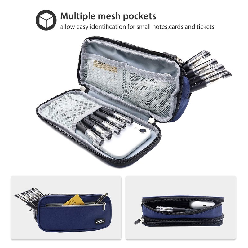 ProCase Pencil Case Pen Bag, Two Layers Big Capacity Pencil