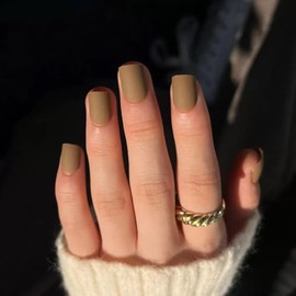 Press type fake nails (blackish green)